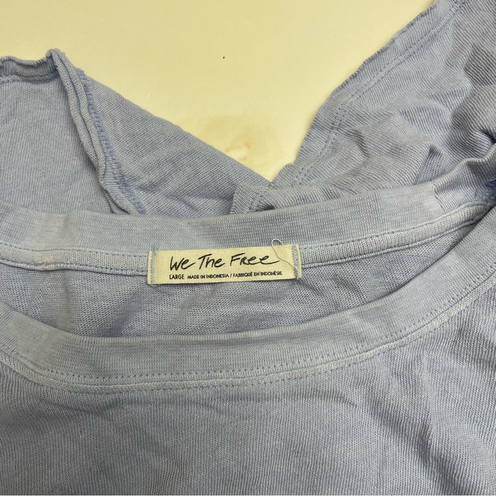 Free People We The Free Light Blue Oversized Crop Top - Picture 8 of 8